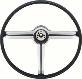 Amd Auto Metel Direct X459-3568-1blk New Steering Wheel And Shroud Black Brushed Chrome Fits Nova