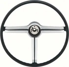 X459-3568-1blk Amd Auto Metel Direct New Steering Wheel And Shroud Black Brushed Chrome Fits Nova
