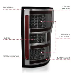 321339 Anzo Tail Light Assembly Led Smoked Lens Black Housing Red/white Co