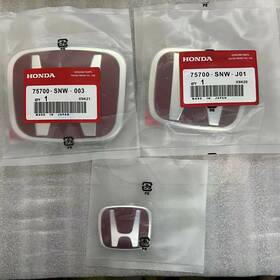 Aqj 971497250950 Jdm Red Grille Rear Embelm Steering Wheel Badge Fit For Civic 2016-2021 Logo Us