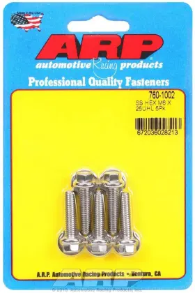 760-1002 Arp Fits Ss Bolt Kit - 6pt 5pk 6mm X 1.00 25mm