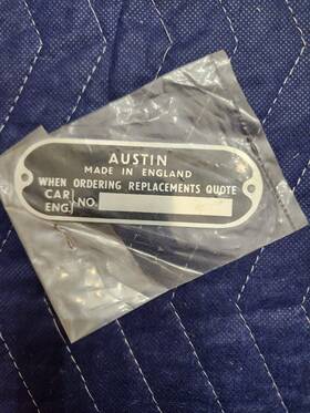 Austin-healey 408-830 100 100-6 3000 Chassis Id Plate New