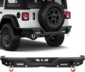 82214565ab Autobull Rear Bumper - Compatible With 2007 2018 Jp Wrangler Jk/jku Off-road Black