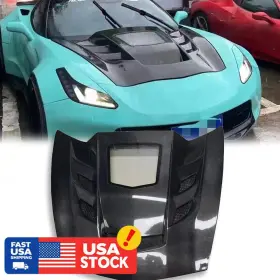 Automods Factory 883235149276 Carbon Fiber Engine Bonnet Hood For Chevrolet Corvette C7 Z06 14-19 Imp Style