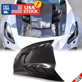 Automods Factory 883235159183 Carbon Fiber Engine Bonnet Hood 1 Piece For Corvette Chevrolet 2014-2019