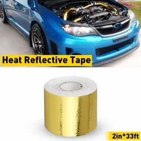 Auxito 631661862791 33feet Gold Self-adhesive Heat Shield Reflective Wrap Barrier Tape Protection