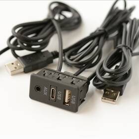 Bcsmmcar Gr742 Dash Aux Flush Panel Mount Extension Cable Adapter Type C Usb Port Car Accessory