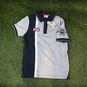 Bl18525 Bmw New Oem Bentley Men Stripe Grey/navy Melange Polo Shirt X-small