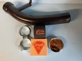 21a-9034-a Bob Drake Reproductions 1941 1942 1946 1947 1948 Ford Passenger Gas Filler Neck With Cap Hose And Clamps