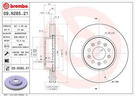 Brembo 09n28521c02 Disc Brake Rotor