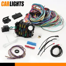 C-02pha0003abk Carlights Extra Long Wires 21 Circuit Wiring Harness Universal For Chevy Ford Hotrod
