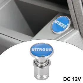 Carpopart 782685030120 Car Vehicle Cigarette Lighter Plug Cover Button Lighters 12v Blue Silver Tone
