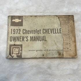 Chevrolet 165238 1972 Chevelle Owners Manual Chevy Vintage Cars