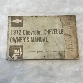 165238 Chevrolet 1972 Chevelle Owners Manual Chevy Vintage Cars