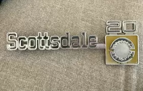 349692 Chevrolet Vintage 1970s Truck Scottsdale 20 Fender Emblem #349692