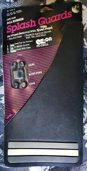 Custom Accesories Inc 13006-10 Nos Vintage Ez-on No Drill Splash Guards Mud Flaps 1 Pair 2 13 Inch X7 Bl/gr