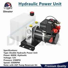 141111 Dimaier Hydraulic 12 Volt Power Unit With 2.7 Quart Pump Reservoir Kit - 800w 2300psi