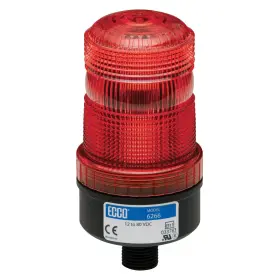 6267r Ecco Safety Group - 5 Inch 6262 Series Male Pipe Mount Medium Profile Red Led Beacon Light