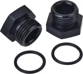01758 Evil Energy 6an Block Off Cap Orb Plug Fitting Adapter Male Black-2pcs