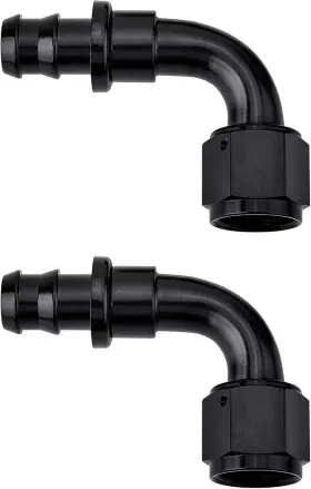 Ev0110d90 Evil Energy 10an 90 Degree Push Lock Hose Fitting End Black