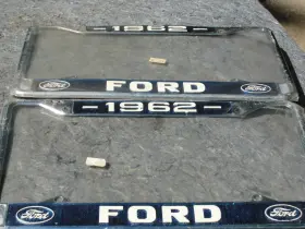 1962lic Fdm Mfg 2 New 1962 Ford Car Pick Up Truck Front Rear License Plate Holder Chrome Frame