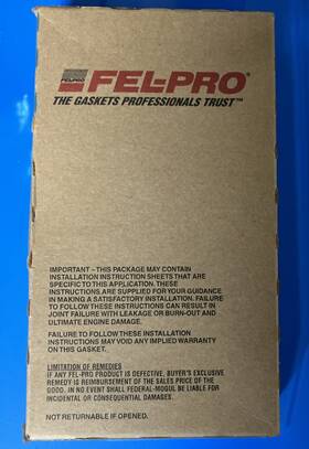 Fel-pro Ms95934 New In Box Fel-pro Upper Fuel Injection Plenum Gasket Set