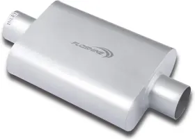 43040 Floshine Universal Mufflers Dual Chamber 3 Inch Inlet Id Outlet Silver