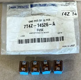 7t4z-14526-a Ford Genuine Blue 20 Amp Fuse Assembly Lot Of 4 New Old Stock