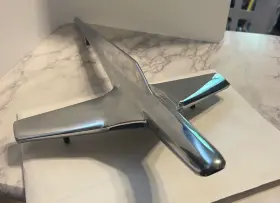 Bn-16853 Ford Vintage 1955 Fairlane Chrome Airplane Jet Hood Ornament Very Clean