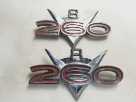 C2ob-16c144-b Ford Pair Of 1962-64 Fairlane Original 260 V8 Fender Emblem Oem