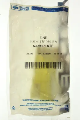 F8dz-17e939-ea Ford New Oem Brand Nameplate Nos