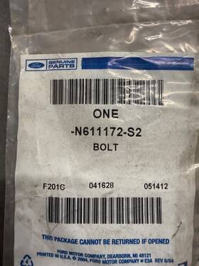 Ford N611172-s2 New Motor Company Oem Bolt Part No