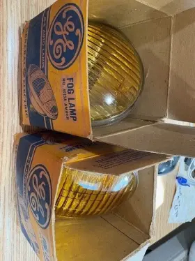 4015a General Electric Lot Of 2 Ge Amber Fog Lamp Nos Auto Lamps In Boxes