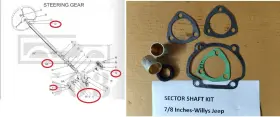 3a-805123 Gi Store 639090 Steering Rebuild Ross 7/8 Inch Sector Shaft Fits Willys Jeep Mb Gpw Cj2a/3a-805123