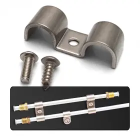 61301 Gilbertsons Machine Shop 5/8 Stainless Steel Double Line Clamps - Pack Of 12 Includes Hardware