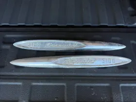 3733303 Gm 1957 57 Chevrolet 3100 Truck Chrome Fender Emblems Lh And Rh Original Pair Oem