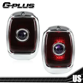 Gp52416352 Gplusmotor 1pair Unique Stylish Tail Lights Lamps With Blue Dot Trim Fit For 1940-53 Gm Truck