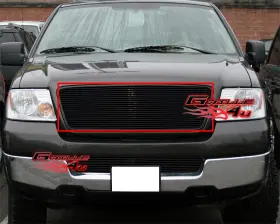F85350h Grilleworld Fits 2004-2008 Ford F-150 Aluminum Black Main Upper Billet Grille Grill Insert