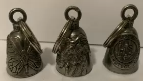 Gb143 Guardian Bell Lot Of 3 Butterfly Elephant St. Christopher Good Luck Motorcycle