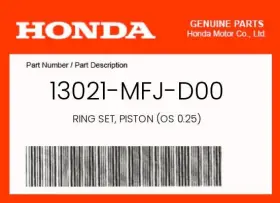 13021-mfj-d00 Honda Genuine Ring Set Piston Os 0.25 -