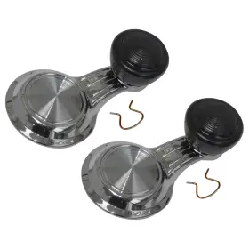 Inl12875 Inline Tube Door Vent Window Handles With Black Knob Includes Clips 1968-72 Gm Car Truck 2pc