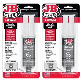 50165-2 J-b Weld Original Steel Reinforced Epoxy Syringe High 25ml - 2 Pack