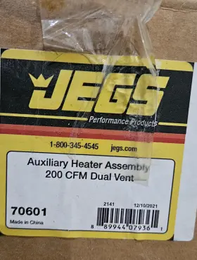 70601 Jegs Auxiliary Heater Assembly