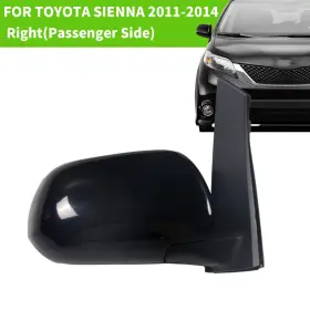 Liizoo 2011-14-power Heat-bl-rh-kiwi Side Mirror For 2011-2014 Toyota Sienna Power Heated Right Passenger Black