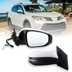 Mbj-auto Mr-rav4-13-15-8-plh-bsm-wr Right Mirror For 2013-2015 Toyota Rav4 Power Heated Turn Signal Manual Fold Whi
