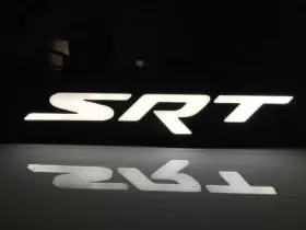 Wk2jeep-w Mopar 2006 - 2024 Dodge Challenger Charger Srt Illuminated Emblem Logo Badge White