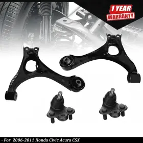 K620383 Munirater K620382/ For 2006-2011 Honda Civic Acura Csx 4pc Front Lower Control Arm Set Ball Joints