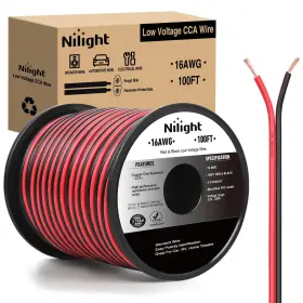 10077w Nilight 100ft 16awg Copper Clad Aluminum Wire 16/2 Gauge Red Black Cca