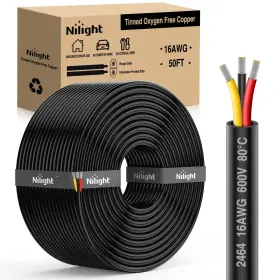 10326w Nilight Electrical Wire 50ft 16 Gauge 3 Conductor Tinned Oxygen Free Copper