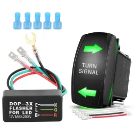 90744g Nilight Turn Signal Switch With Flasher Relay Kit Green
